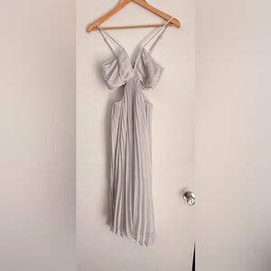 Express Light Gray Pleated Dress